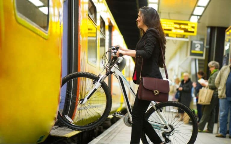 Electric Bike on a Train