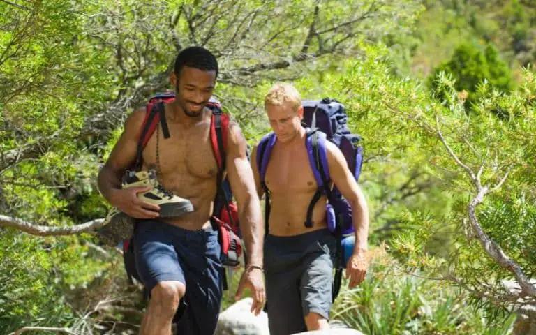 Shirtless Hiking